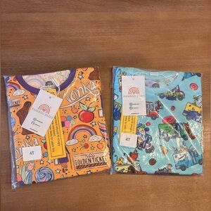 Bundle; Bamboo Bliss Sleep Lounge Tee and Shorts Set Willy Wonka, Size 4T